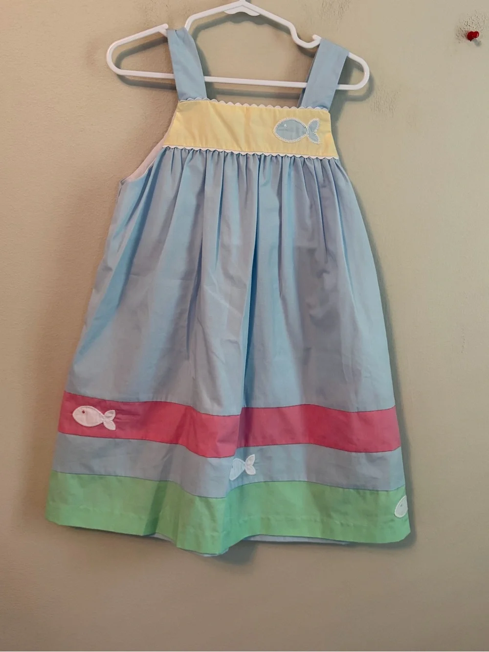 The Beaufort Bonnet Company Blue Fish Ric Rac Dress